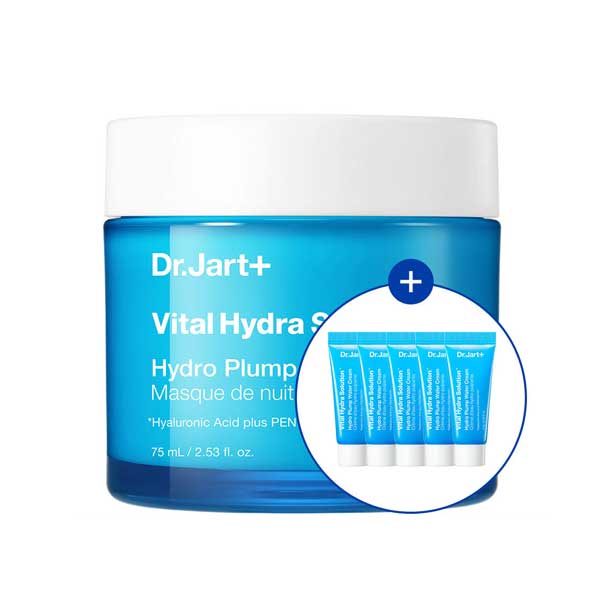 Dr.Jart+ Vital Hydra Solution Hydro Plump Overnight Mask Deep Hydration Sleeping Pack 75ml + 7ml x 5