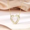 S925 Sterling Silver Ladies Alcohol Heart Pendant Gold Love Necklace