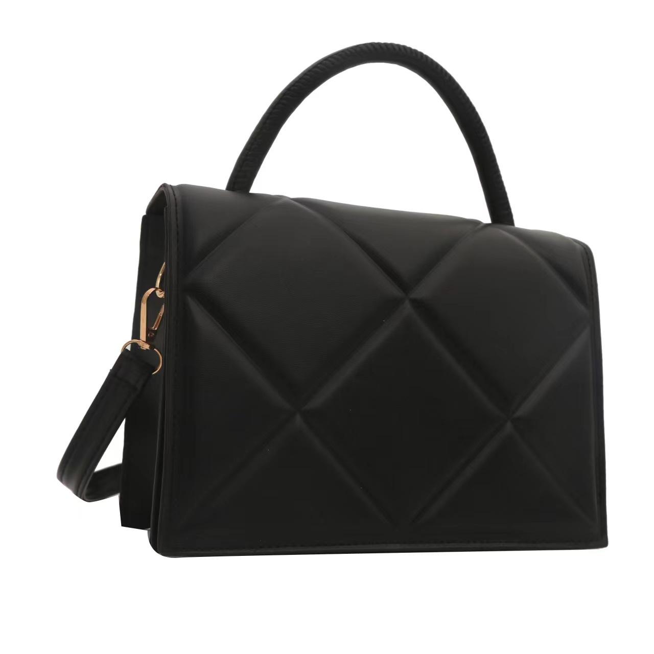 

Сумка-ромб в иностранном стиле, женская, конфетных цветов, портативная, на плечо, мессенджер, простая маленькая квадратная сумка чёрный