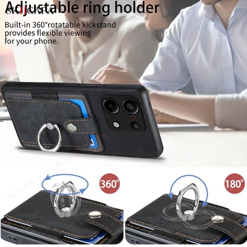 Wallet Cards Slot Holder Leather Cover for Oneplus 12 11 10T ACE Pro Nord CE 3 Lite 2 N300 N30 N20 SE Ring Stand Magnetic Case