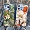 Vintage Elegant Pink Peony Flower Phone Case for Iphone 16 15 11 12 14 Pro Max 13 Mini Pro Max 15 14 Plus Shockproof Laser Cover