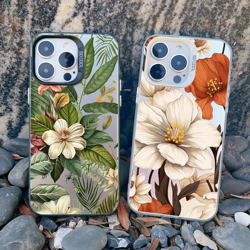 Vintage Elegant Pink Peony Flower Phone Case for Iphone 16 15 11 12 14 Pro Max 13 Mini Pro Max 15 14 Plus Shockproof Laser Cover