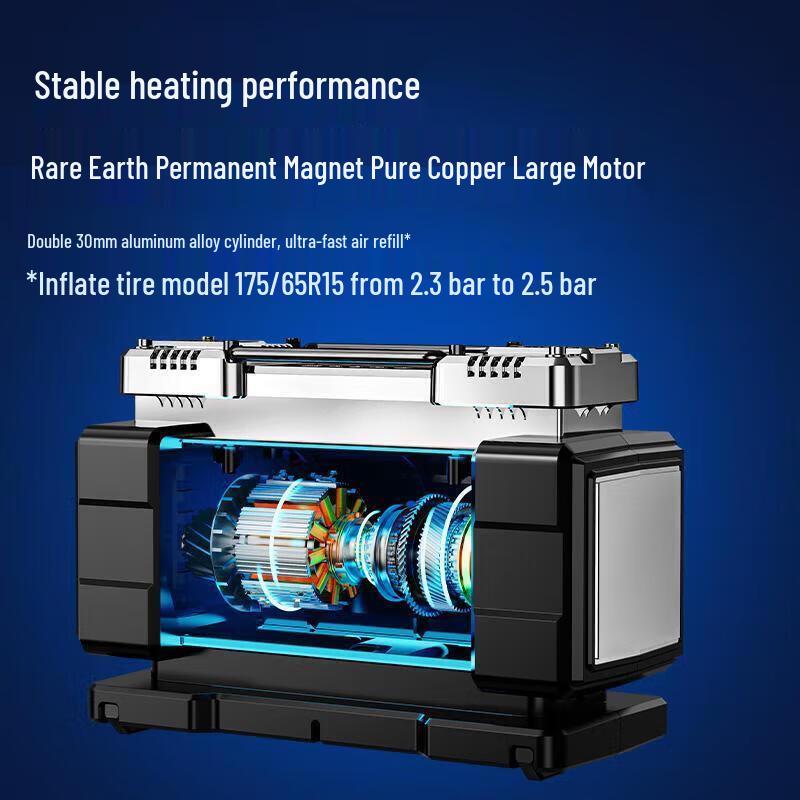 Deli 120W Portable High-Pressure Car Tire Inflator