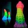 Mixed Color Glowing Dildo Simulation For Men And Women In The Backyard  Used For Masturbation As An Adult Product