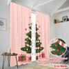 2pcs,2D plane printing Curtain Popular Christmas Tree Gifts_c Durable 100% Polyester Fabric (without rod) Decorations Outdoor