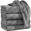 Bath Towel Large Size Fluffy Soft Antibacterial Deodorizing SANRUIHE 140X70cm 4 Pieces Gray Nanofiber Quick Absorption Drying Durable Hotel Quality