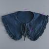 Women Fake Collar Collar Necklace Ruffle Trim Lace-up False Collar Denim Dress Shirt Insert for Women Removable Solid Color Fake