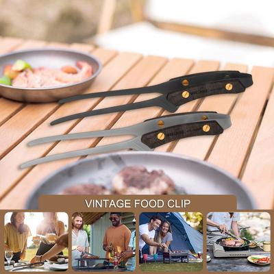 BBQ Grill Grillzange Edelstahl Lebensmittelzange Verbrühschutz Leichtgewicht Outdoor Geschirr Campingzubehör