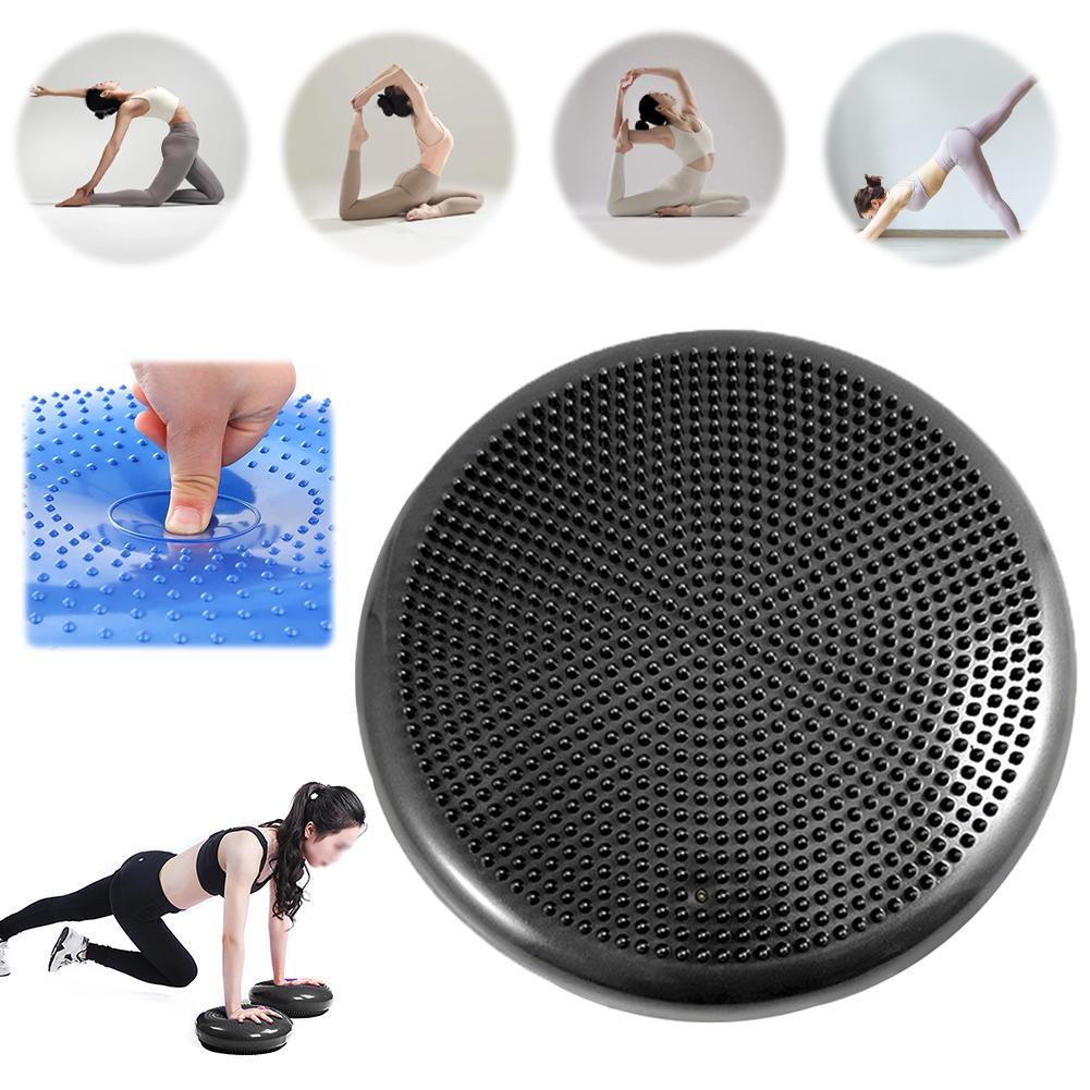 PVC Soft Yoga Balance Board Wear Resist Fitness Yoga Round Mat Air Cushion Massage Pad for Travel Fitness Gym Balance Cushion