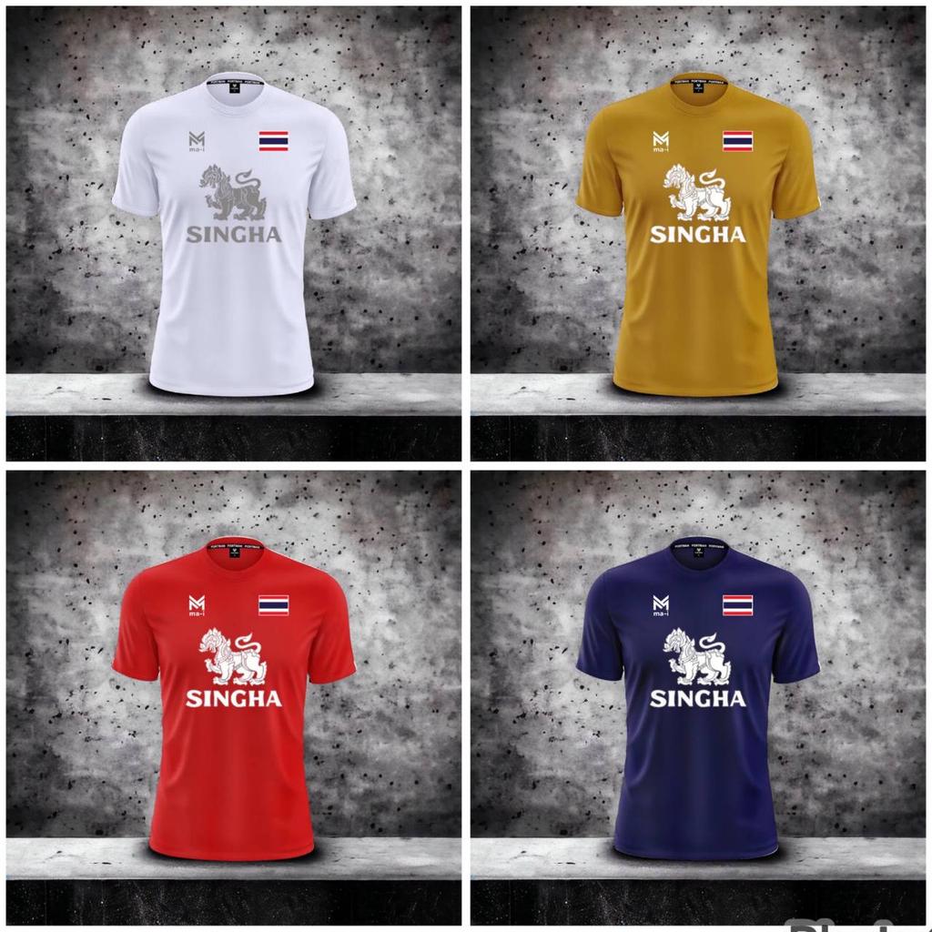 THAILAND National Football Soccer Training JERSEY Casual CHEER Print Schnelltrocknendes Hemd Rundhals Polyester Kurzarm Uniform Löwenlogo Sport Outdoor