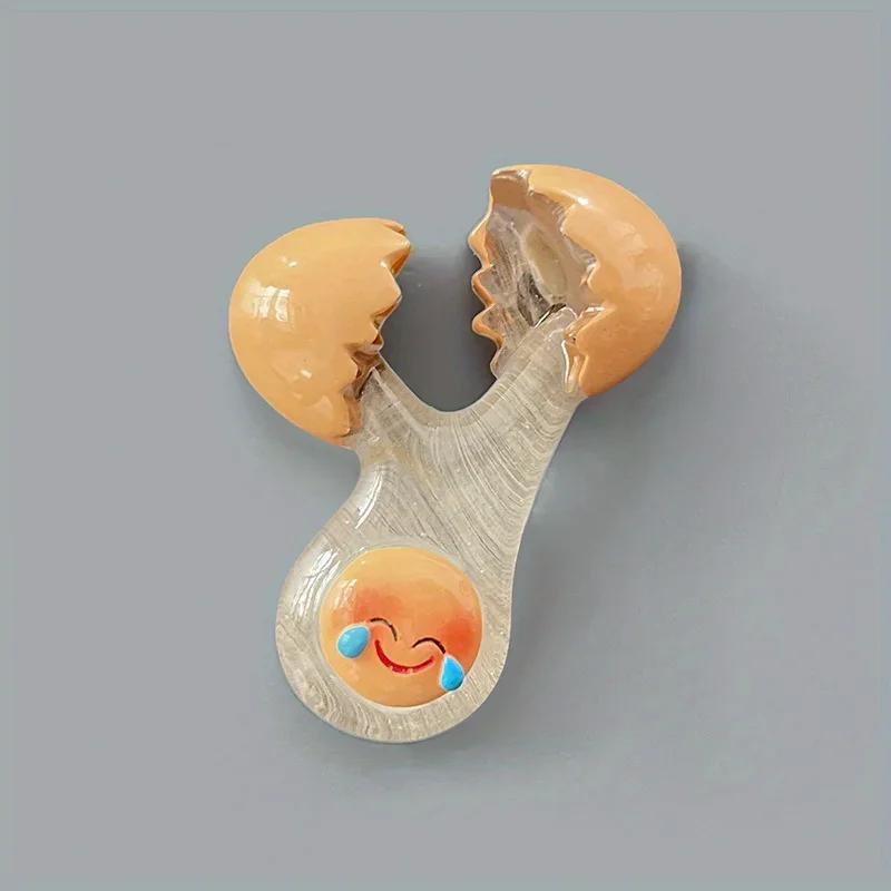 

Cute Smiling Chicken Broken Shell Refrigerator Stickers Kitchen Decoration Fun Cartoon Egg Refrigerator Stickers