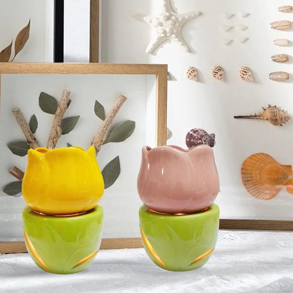 Chic Flower Shape Aromatherapy Stove Ceramic Candle Wax Melter INS Unique Fragrance Warmer  Bedroom