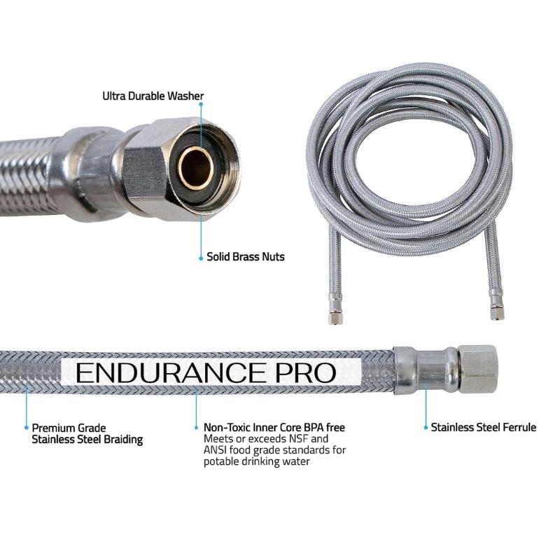 Kühlschrank Wasserleitung Wasserleitung Geflochtener Wasserschlauch für Kühlschrank Eisbereiter Umkehrosmoseanlage Wasserfilter