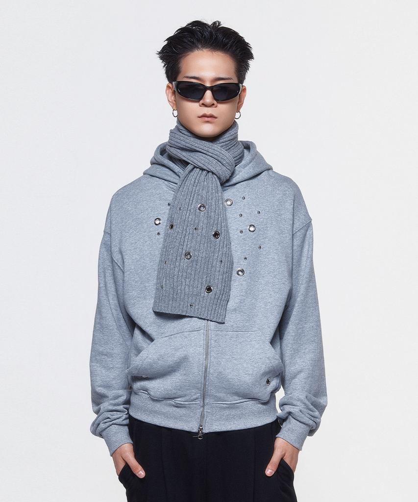 DAUSPICE (Duc) Eyelet Stud Muffler Gray