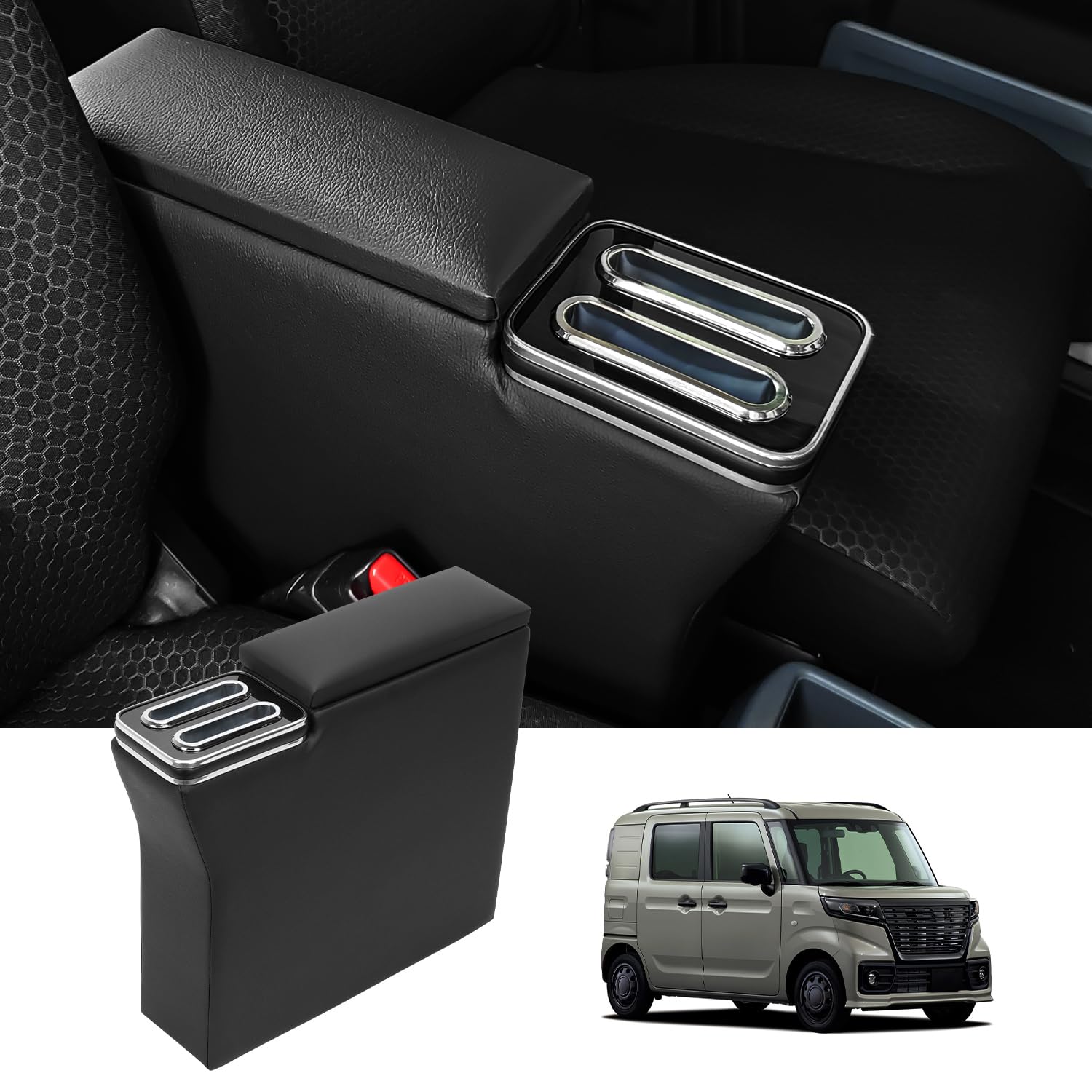 

KARUDE Центральная консоль для Spacia Base Консоль для смартфона Хранение Простая установка MK33V, Хранение, Ящик, Подлокотник, Многофункциональный аксессуар,