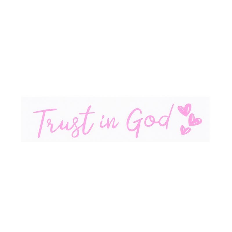 

Trust In God Christian Car Sticker Faith Bible Verse Heart Rear View Mirror Bumper Vehicle Auto Decor розовый