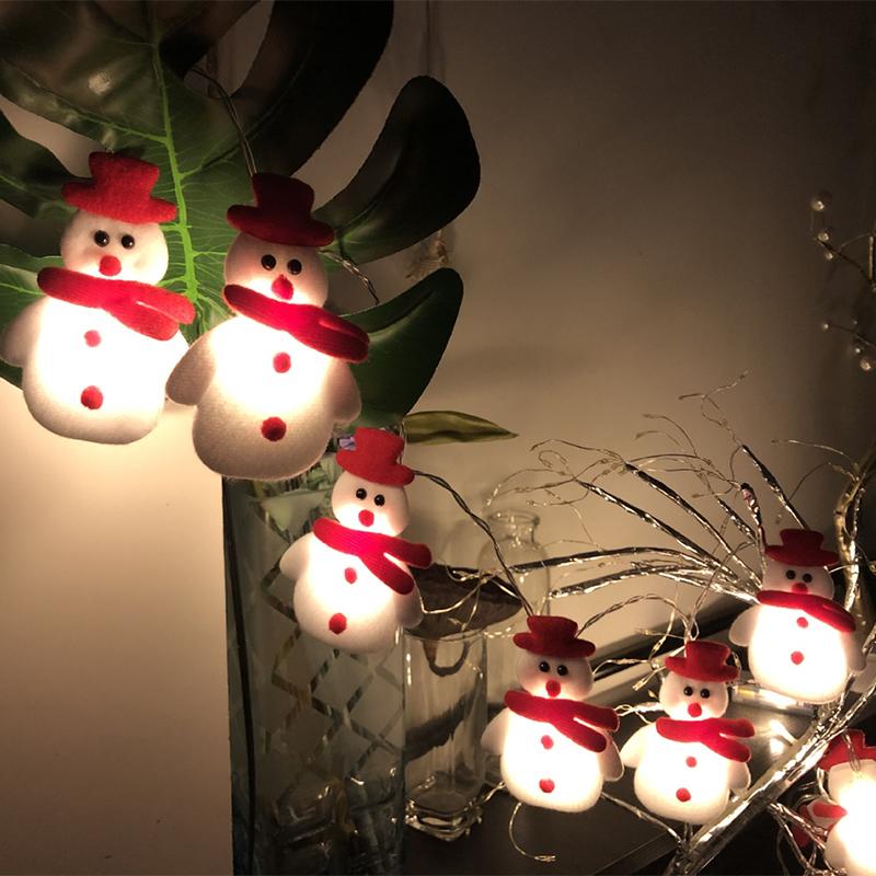 1.65m/ 3m LED Christmas Snowman String Lights Hristmas Tree Decoration Plush Snowman Lamp Indoor Living Room Party String Lamps