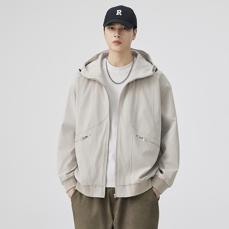 

Hooded Jacket for Men Loose Casual Trend Youthful Handsome Versatile Couple Sports Top Coat Coat S