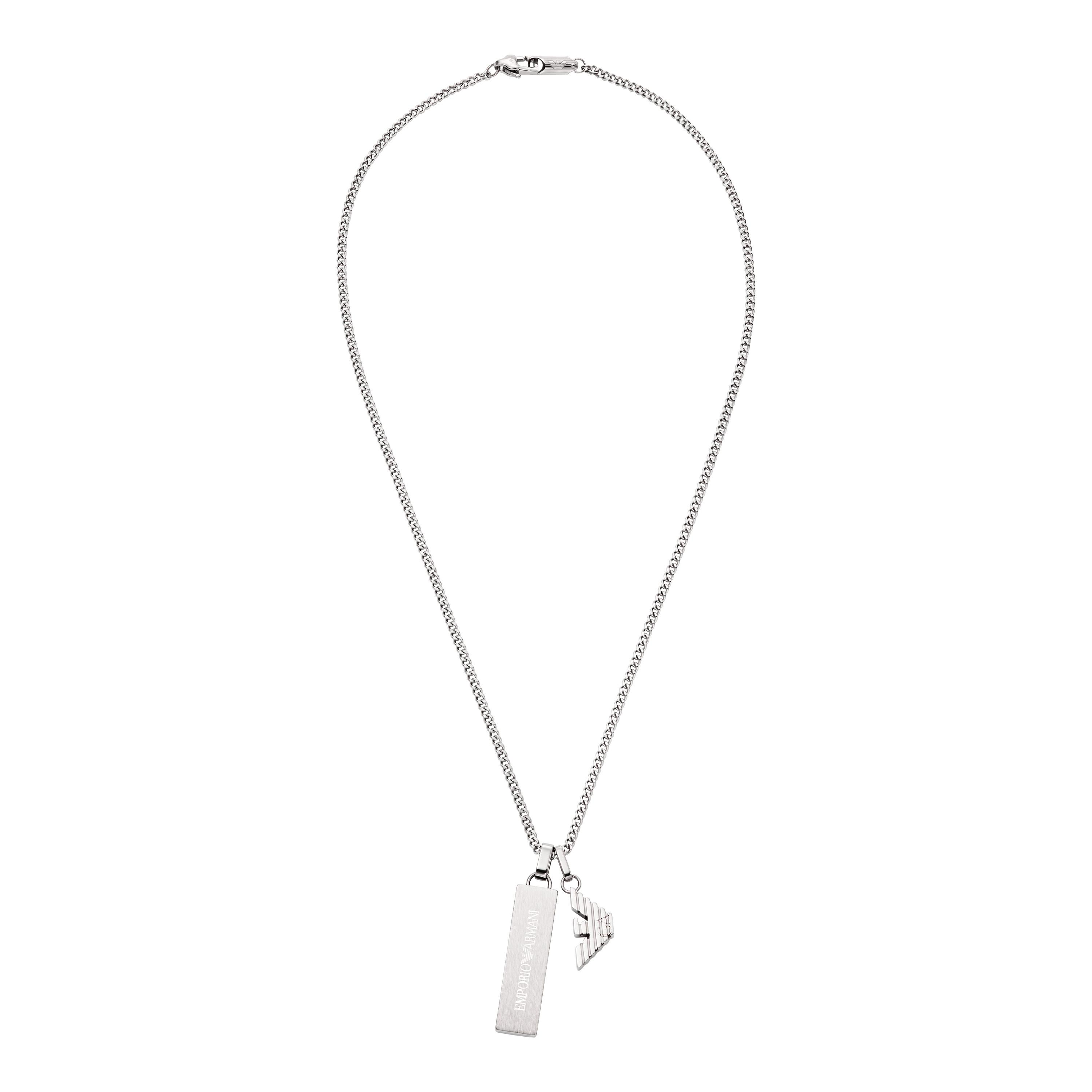 Emporio Armani Steel Eagle Logo Pendant Necklace Men necklace EGS3306040 F,EGS3306040