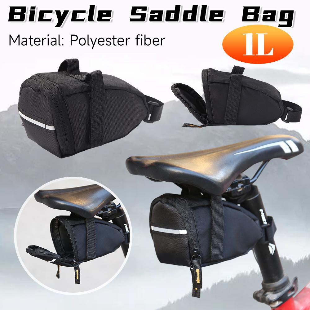 1L Capacity Bicycle Bags Multi-function Bicycle Saddle Bag Rainproof MTB Seatpost Rear Tail Storage Pouch Cycling Equipment