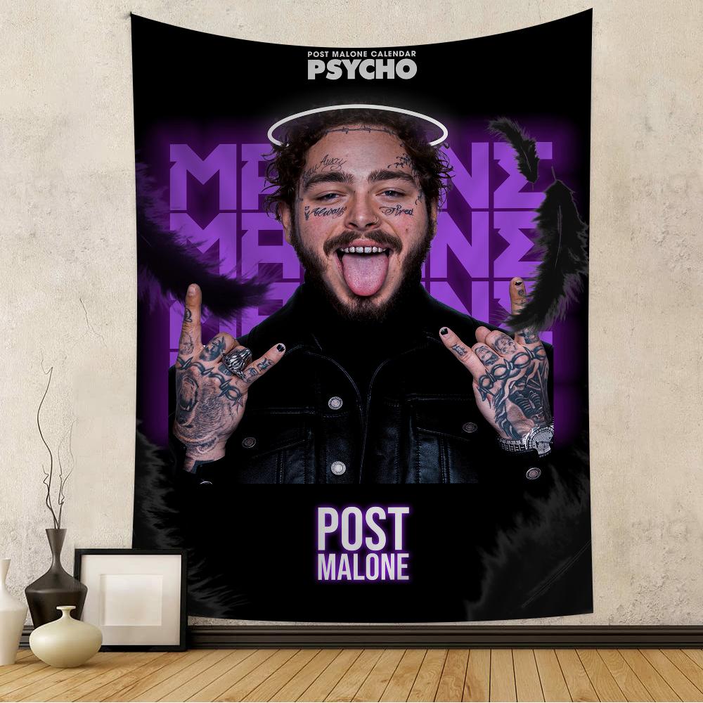 American Singer Star Rapper Post Malone Cartoon Tapestry Wall Hanging Decoration Household Home Decor