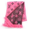Excellent LOUIS VUITTON Scarf Escalp Logo Mania Shine Virgin wool Women M76070 Used