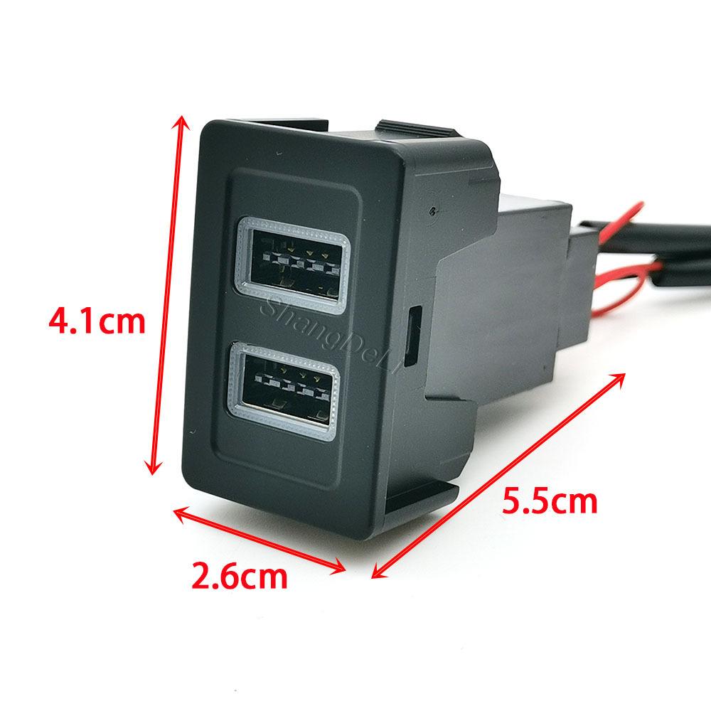 12V/24V Red Led Light Fit For Suzuki SX4 Swift Car Dual Interface Charger Adapter Socket QC3.0 USB Socket Adapter