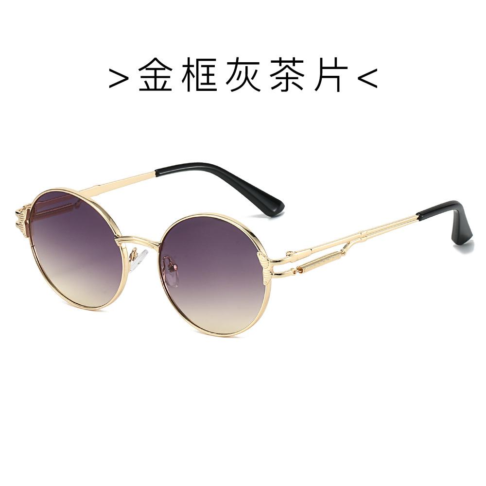 

Vintage Round Sunglasses Men Women Steapunk Metal Eyeweari Spring Designed Retro Travel Business Sun Glasses Uv400