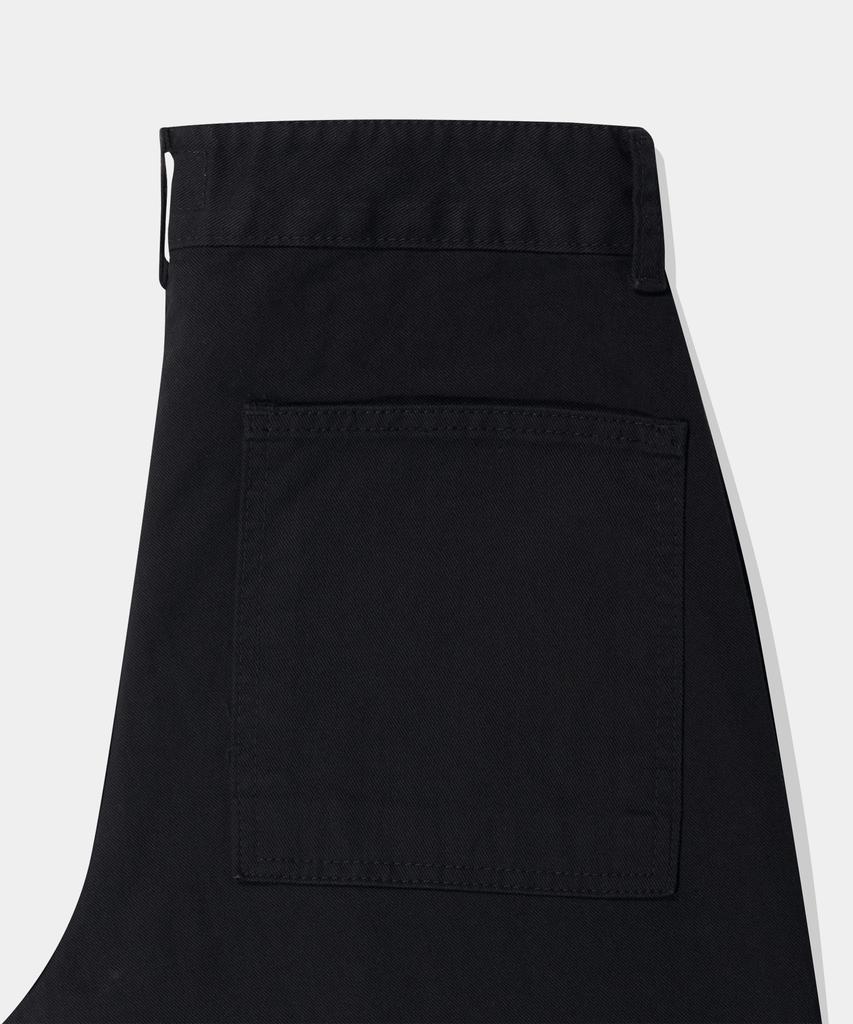 Lambeulla Fatigue Semi-Wide Work Cotton Pants [Black]
