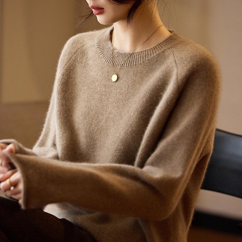 Women's Cashmere Sweater Qinghe Cashmere 30% Cashmere 70% Wool Autumn and Winter Pullover Warm and Fashionable