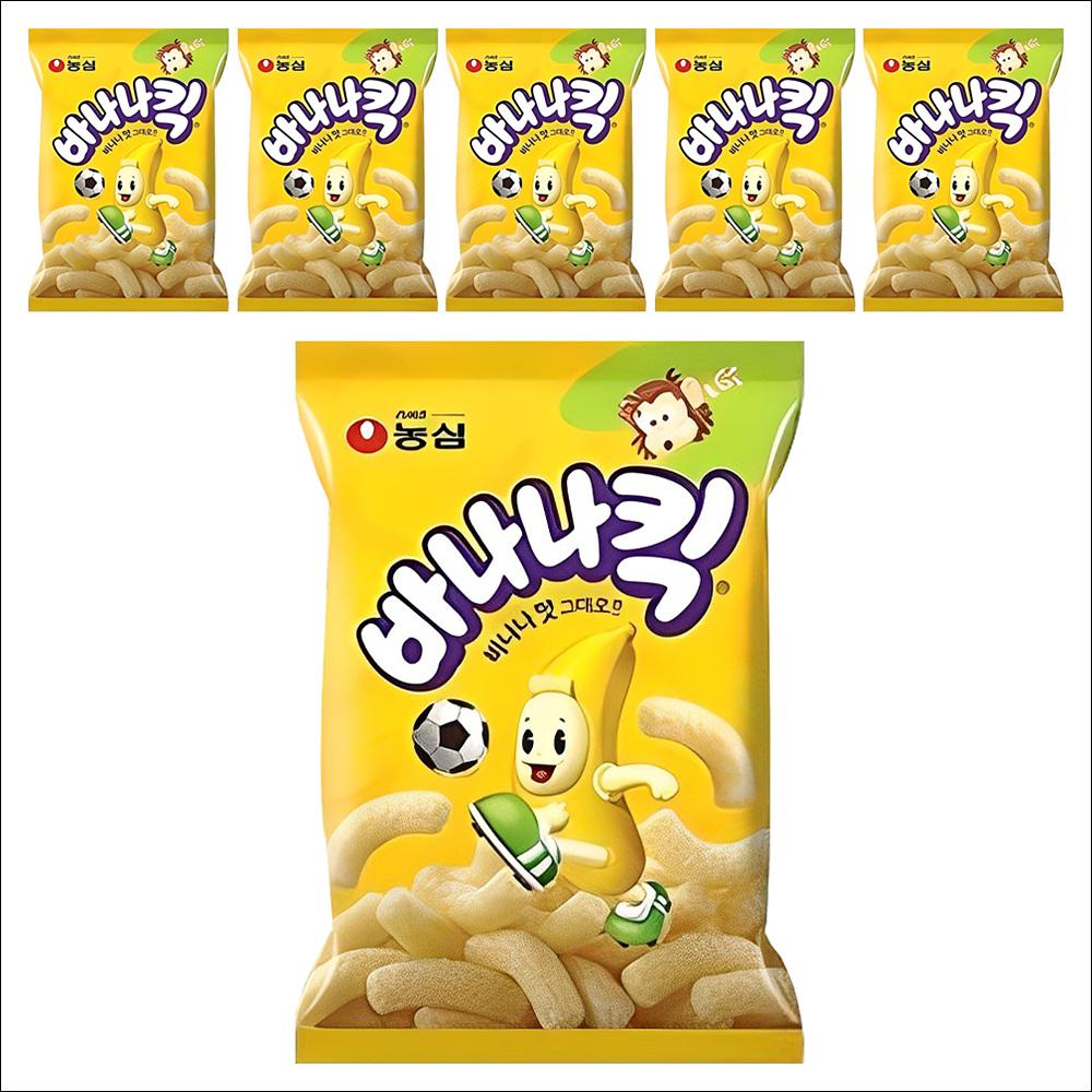 

[Jennie s favorite snack] Nongshim Banana Kick (Sweet Banana Puffs) 75g (6pack / 10pack / 20pack) 75g x 6pack