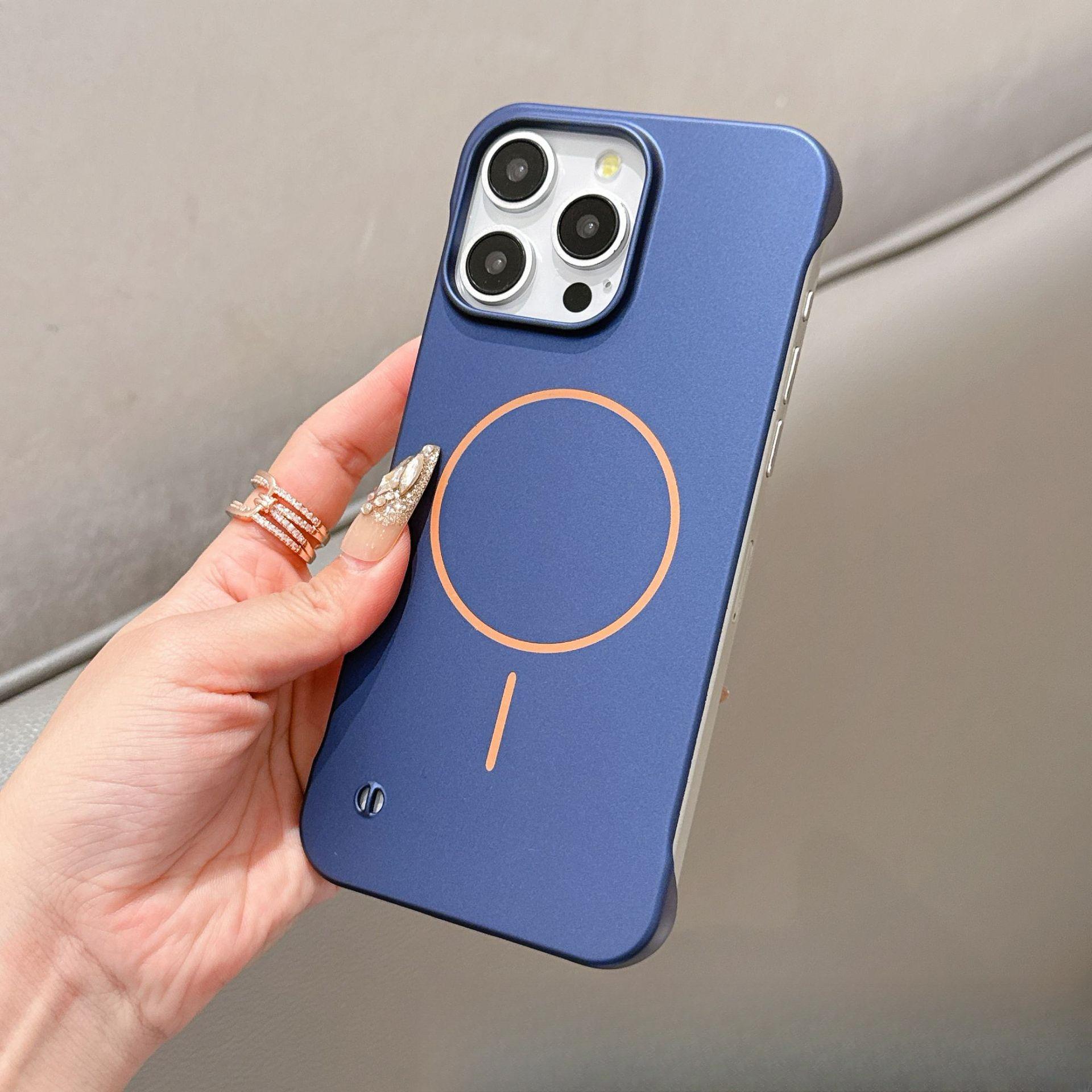 

ПК Маслораспыленный Полупак Безрамочный Тонкое Кольцо Магнитное Притяжение, Подходит для Чехлов для Телефонов IPhone16pro, Пара Apple 15 iPhone 12PRO/12