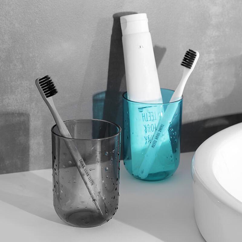Shangqi Transparent Blue Plastic Mouthwash Cups (4-Pack)