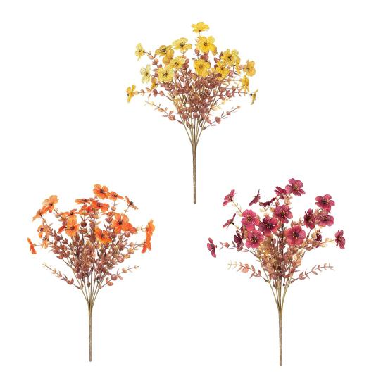 Fall Artificial Violet Flower UV Resistant Fake Silk Flower Home Halloween Harvest Festival Table Centerpiece Indoor Outdoor Faux Bloom Decoration