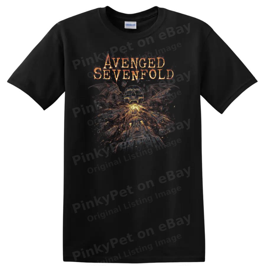 Skull Wings Graphic T Shirt Heavy Metal Music Fantasy Art Tee