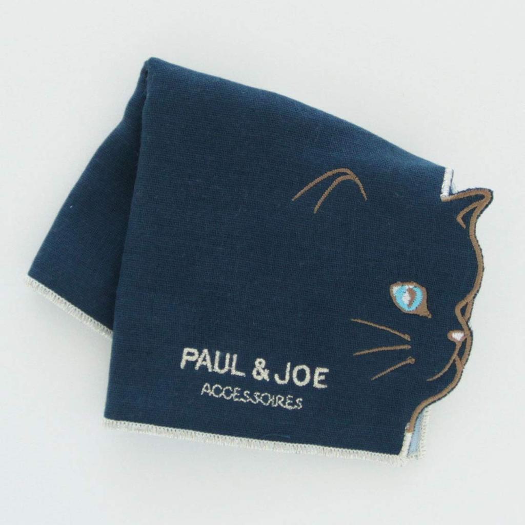 Paul Joe Mini Gauze Handkerchief Cat Print Paul Joe Accessory & Women's (Navy) [100% Cotton] 20cm, & 107082-0502-62