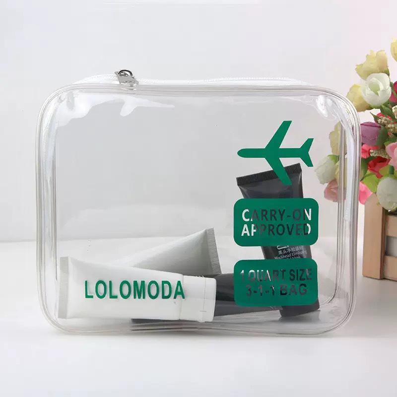 Eco-friendly Transparent PVC Makeup and Toiletry Bag - Waterproof, Multi-functional, Portable, with Zipper 20*16+6CM