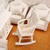 1:12 Dollhouse Pocket Wooden Rocking Chair Crafts