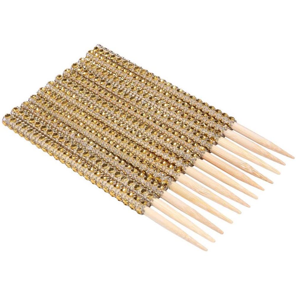 12-Piece Diamond Bamboo Skewers for Christmas Cake & Apple Pie Decoration