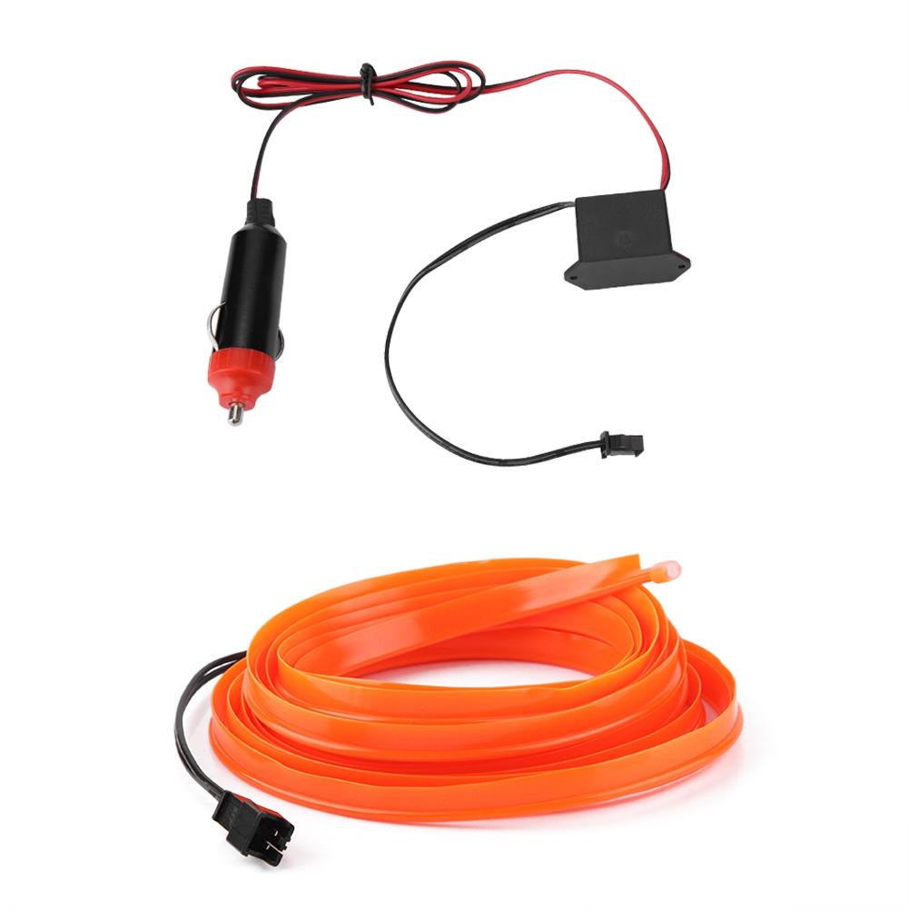 DC 12V Orange Light Glowing Wire Car Vehicle Cold Light   Cigarette Lighter Drive(2 Meters)
