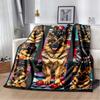 German Shepherd Dog Photo Collage Print Flannel Blanket, Pet Lover Throw Blanket