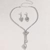 Bridal Lady Set Jewelry Necklace Earrings Wedding Dress Elegant Bracelet