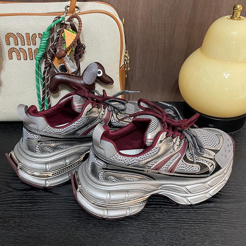 Silver Daddy shoes women's new spring and summer mesh lightweight women's shoes heightening casual sneakers