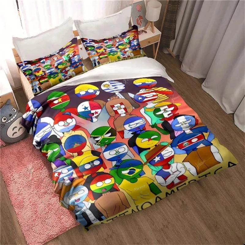 3D Print Cartoon Countryball Polandballs Bedding Collection Double Twin King Duvet Cover Comforter Pillowcase Boys Girls Adults Bedroom