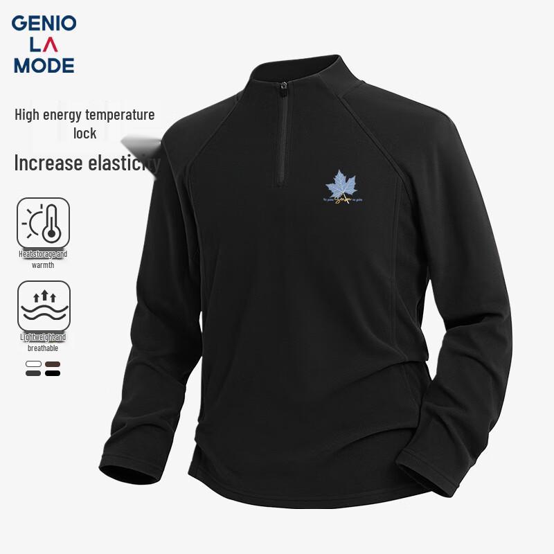 Men s Winter Fleece Half-Zip Pullover T-Shirt M