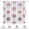 Adorable Dogs Christmas Shower Curtain Set for Bathroom Decor Waterproof Fabric with Santa Hats Snowflakes Pattern