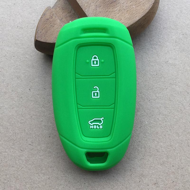 Silicone rubber car key case cover for hyundai kona 2017 i30 ix35 solaris Azera ELANTRA GRANDEUR IG 3button key case cover shell