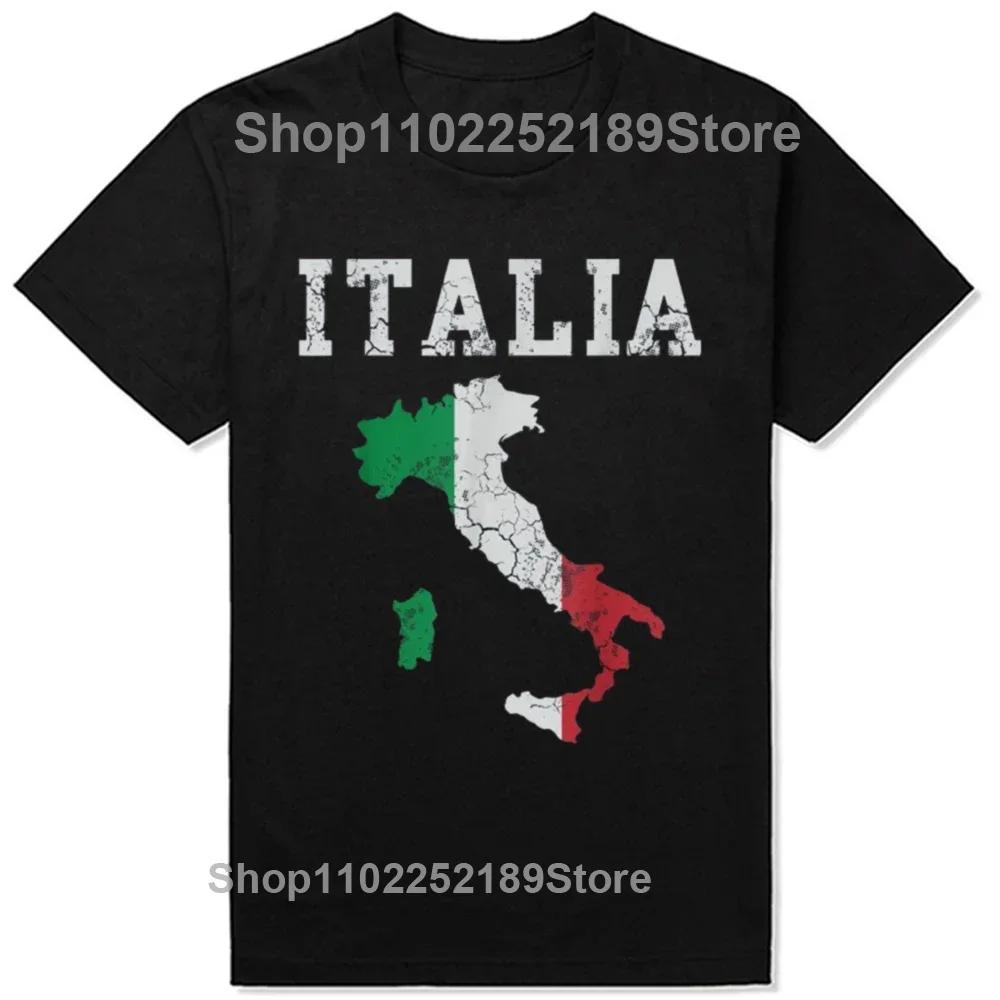 Funny Italy Flag T Shirts Summer Graphic Cotton Streetwear Short Sleeve Heart Italian Flag Birthday Gifts T-shirt Mens Clothes