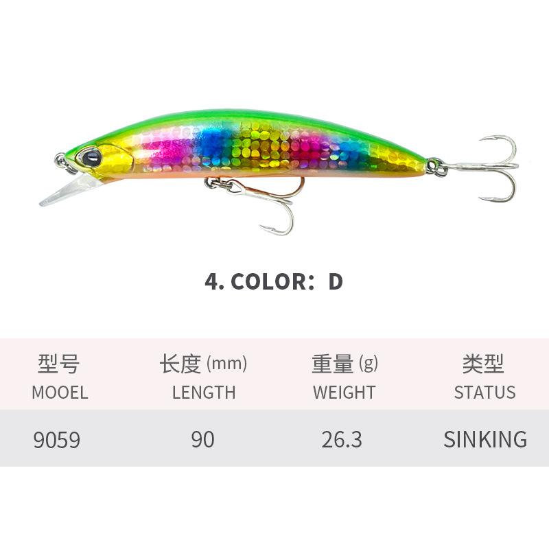 ABS Lure Fishing Bait Long-Cast Sinking Minnow Artificial Hard Bait 263g/90mm Freshwater Sea Shore Fishing Snakehead
