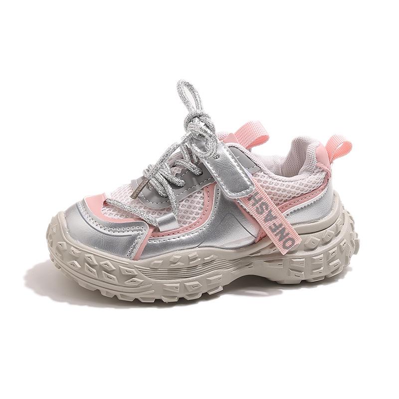 

2025 Spring & Autumn Kids Non-Slip Mesh Running Shoes - Soft Tire Sole, Breathable Design for Girls 26 (16.2 cm) розовый